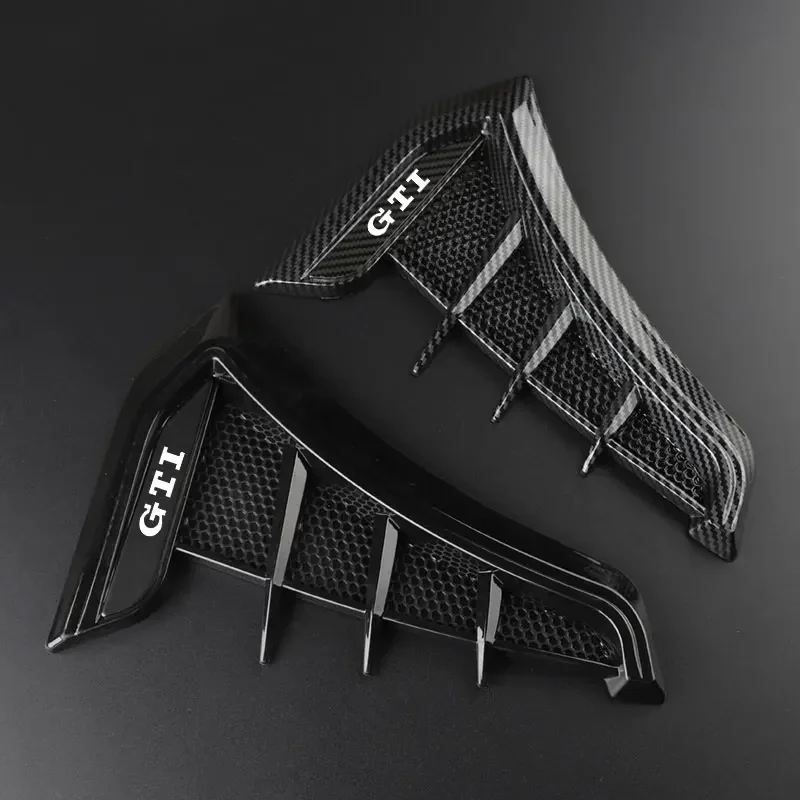 

Carbon Black Car Fender Side Vents Air Flow Intake Hole Grille Sticker Cover For Golf GTI 4 5 6 7 MK4 MK5 MK7 Car