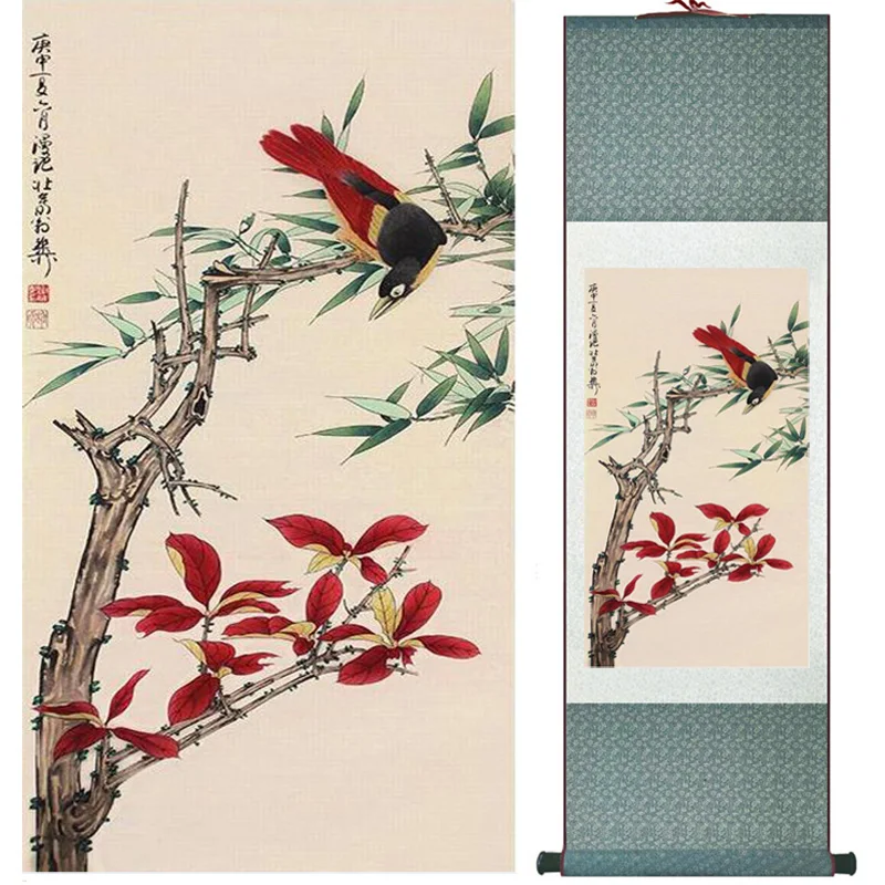 Home Office Decoration Chinese scroll painting birds  painting Chinese wash paintingPrinted painting052110