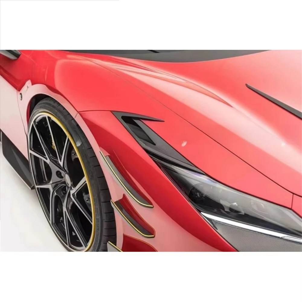 Aberturas de guarda-lamas dianteiras de fibra de carbono seca, aberturas decorativas de farol para kit de corpo F8