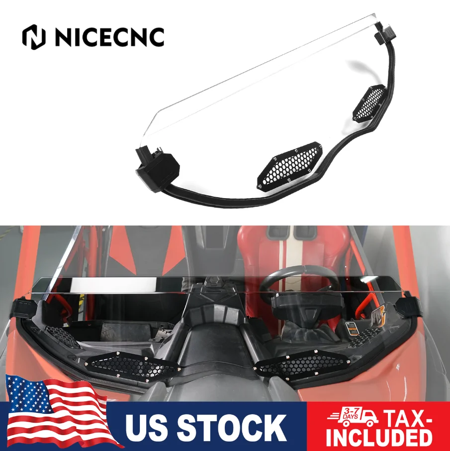 NICECNC Maverick X3 Front Half Windshield Hard Coating For Can Am Maverick x3 4x4 DS Turbo DPS XRS XDS 2017-2024 UTV Accessories