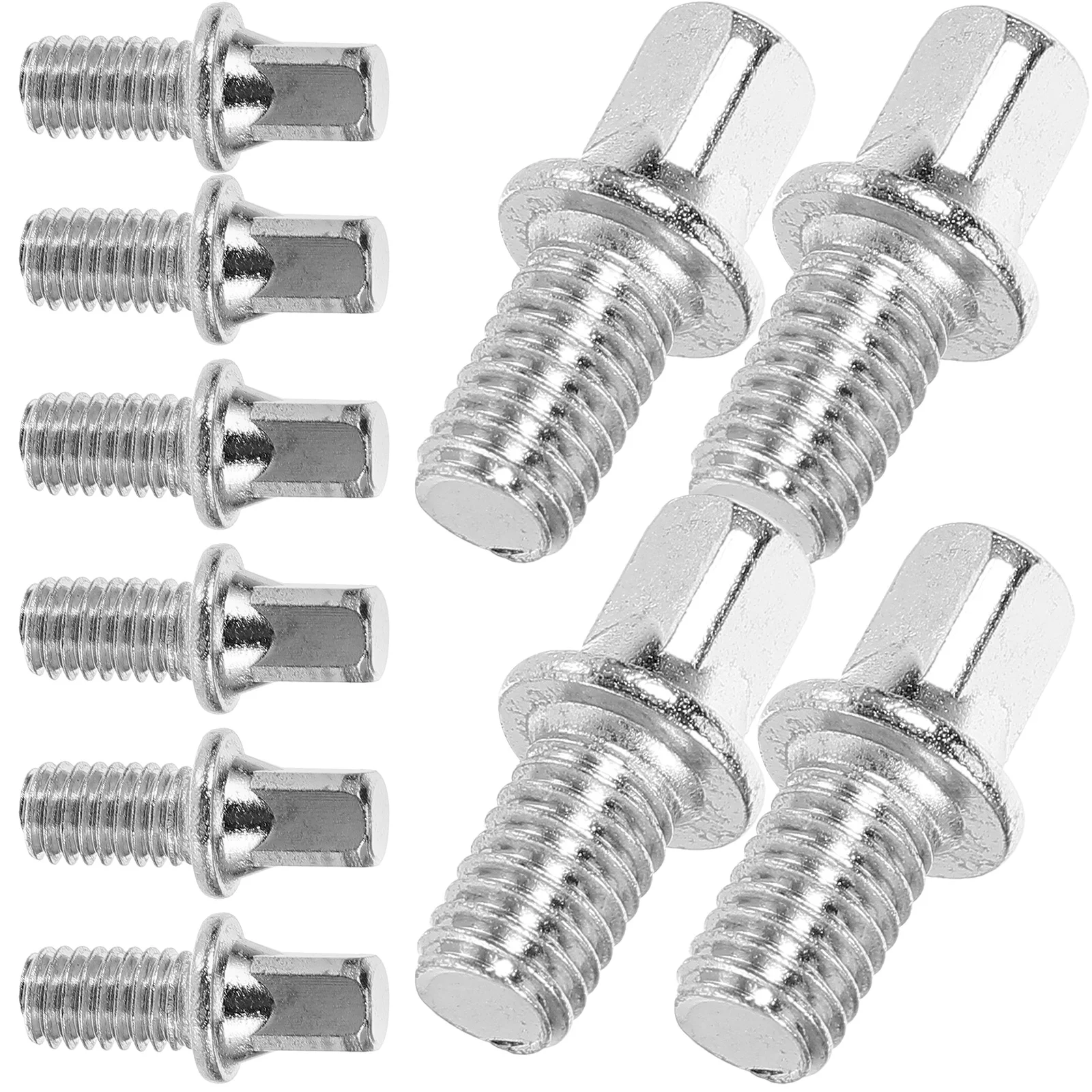 10 Pcs Drum Screw Fittings Screws for Pedal Shaft Key Silver Plated Iron Percussion Accessories Kit Bolts Rotary Tool