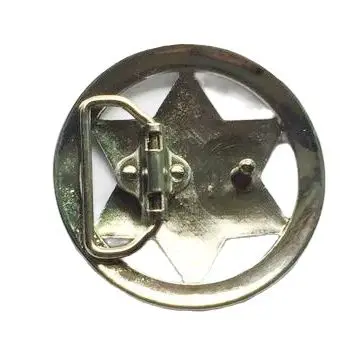Sheriff Star Belt Buckle with Sliver finish suitable for 4cm wideth belt with continous stock