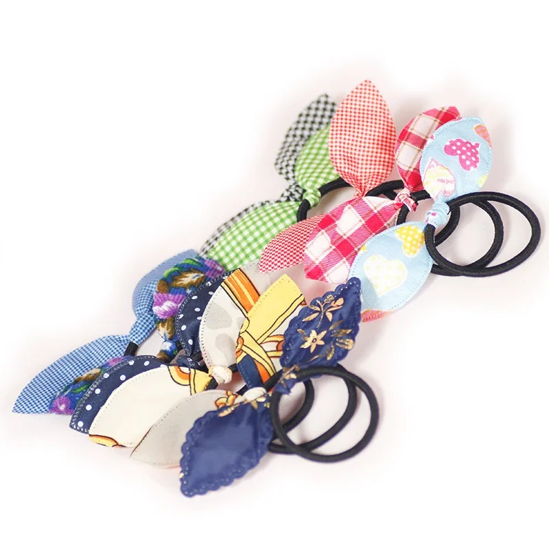 1Pcs Cute Rabbit Ears Elastic Rubber Band Fashion Girls Hair Band Baby Hair Accessories Gift Random Style