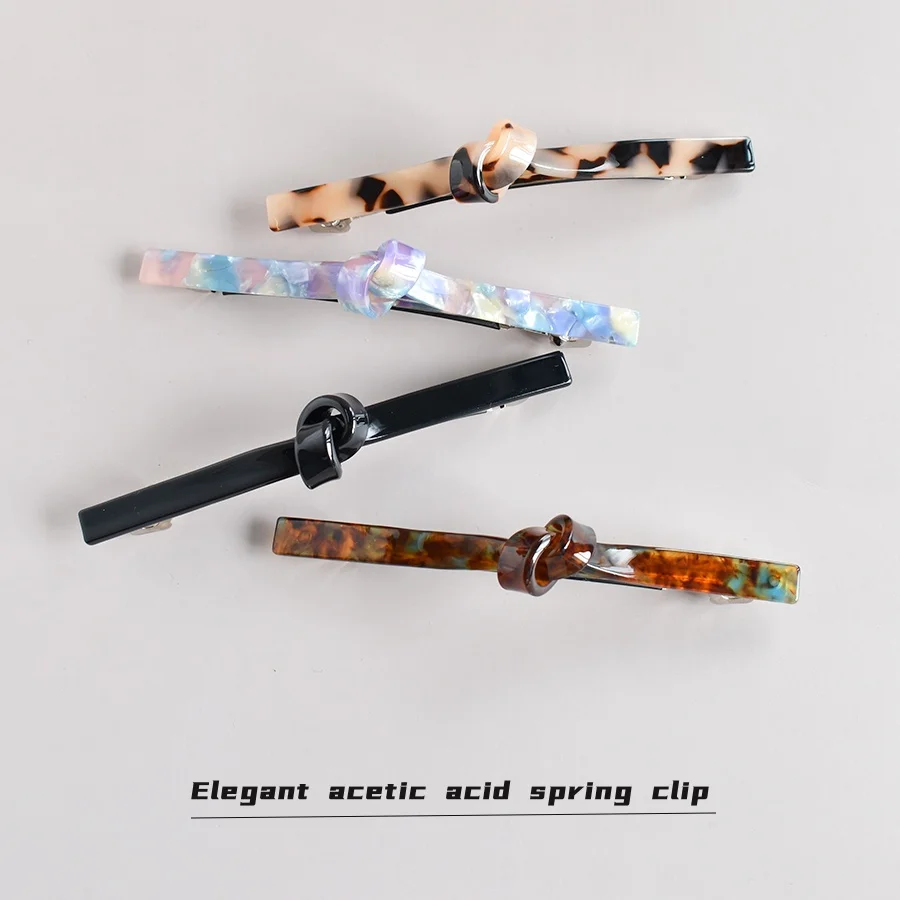 1PC Ladies Polychromatic Acetic Acid Tie One-Line Spring Clip Thin Hair Half Hair Special Holiday Gift Holiday