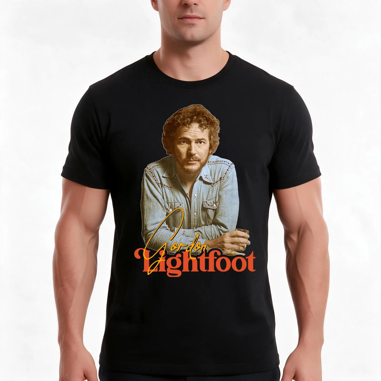 Gordon Lightfoot ))(( Retro Folk Rock Icon T-Shirt Summer Casual Cotton Tee Oversized Streetwear Tops Vintage Graphic Print