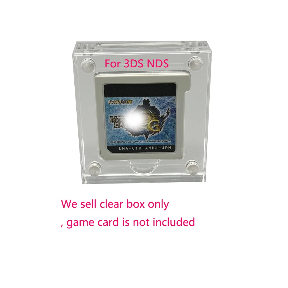 

10PCS High Transparent Acrylic protective storage box For 3DS NDS Game Card Box Magnetic Cover Display 1card slot