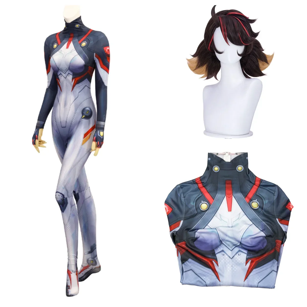 

Disguise Peni Parker Cosplay Costume Jumpsuit and Wig Are Sold Halloween Comic Con Elastic Woman Zentai Suit Outfit Custom Made