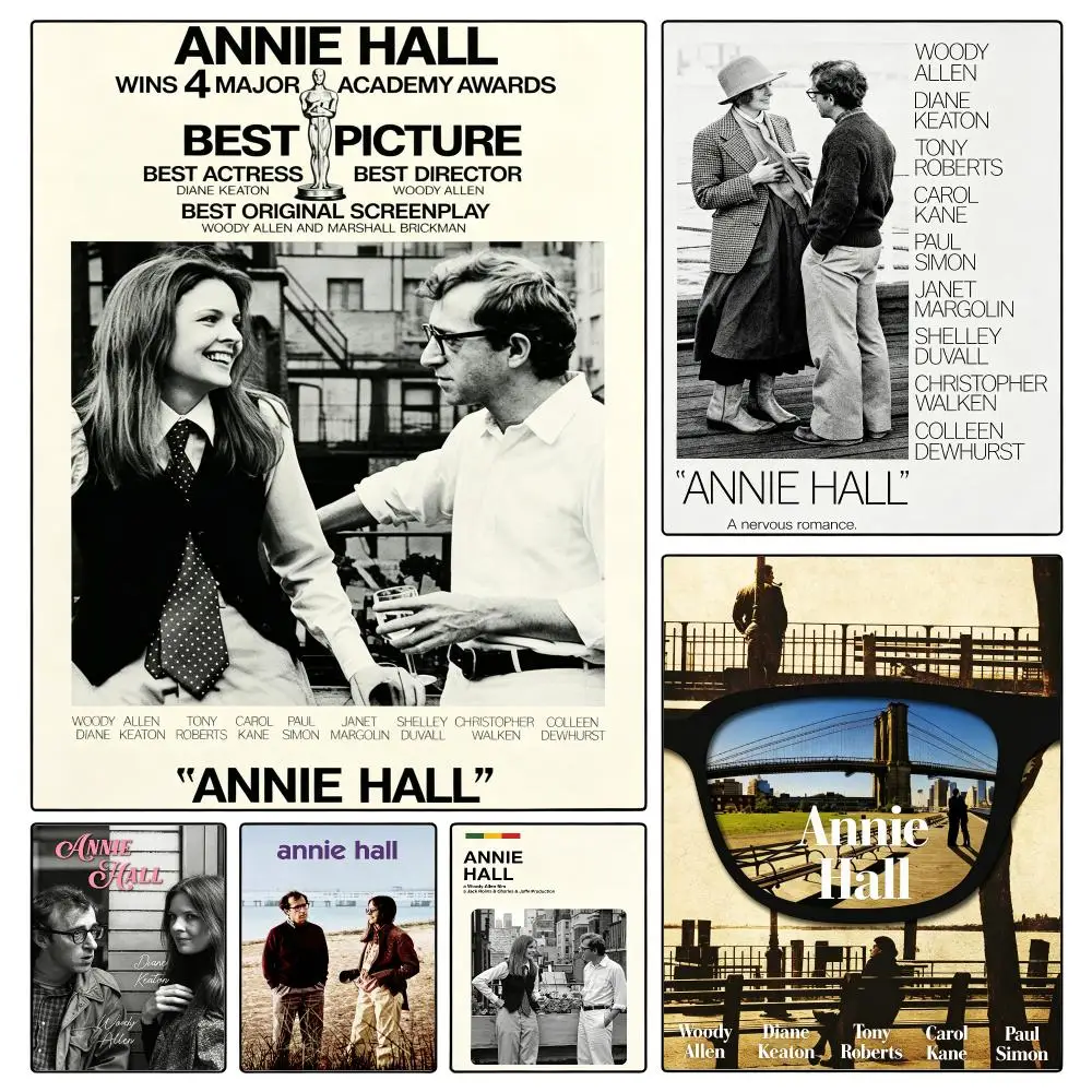 movie Annie Hall Poster Poster Waterproof HD Unframed Self‑Stick Decor , Wall Art for Home Room Decoration Gift