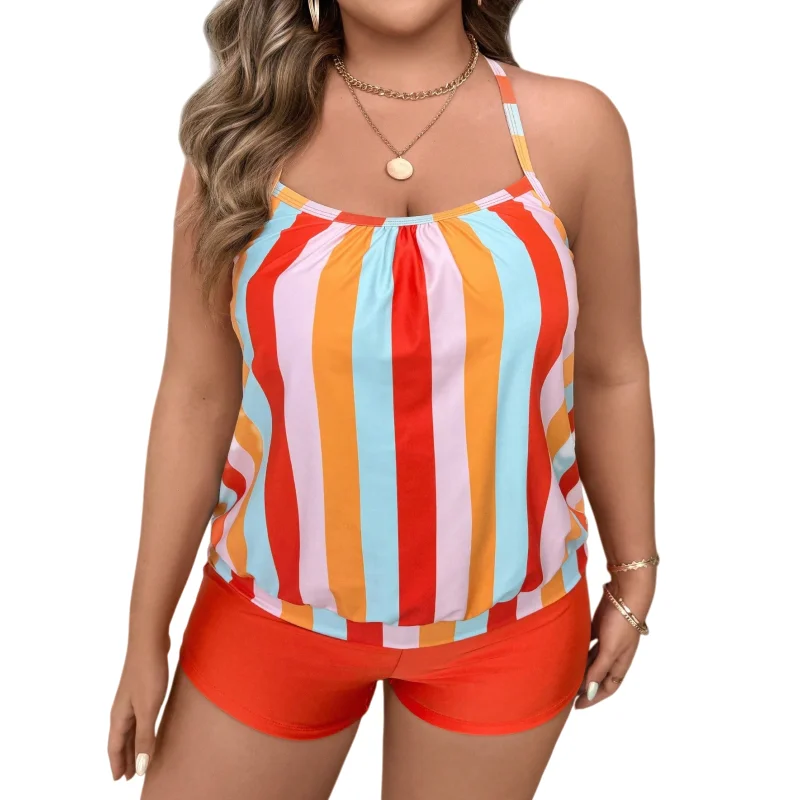 Women Tankinis Sets High Waisted Swimwear Plus Size Swimsuits with Shorts for Ladies Bathing Suit Beach Wear Women's 2 Pieces