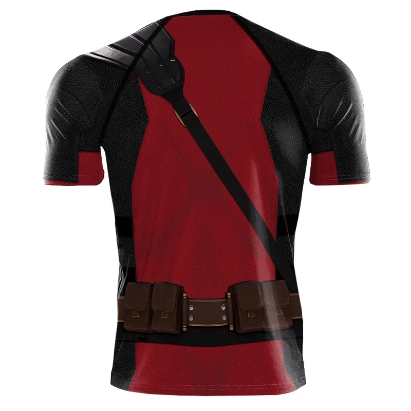 [You're My Secret] Superhero Wolverine Deadpool Short Sleeve Workout Compression Shirts Halloween Zenti James Howlett Party#1#W.