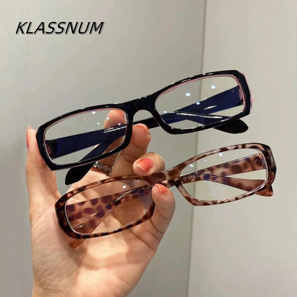 2024 New Retro Blue Green Oval Small Frame Glasses Frame Women's Anti Blue Light Glasses New Fashion Y2K Style Eyeglasses Frame