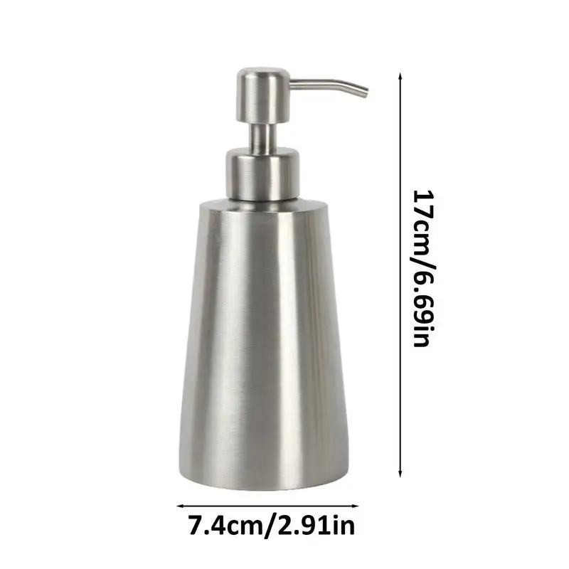 350ml Stainless Steel Liquid Soap Dispenser Bathroom Soap Container Pump Shampoo Lotion Dispenser Bottle Hand Sanitizer Holder