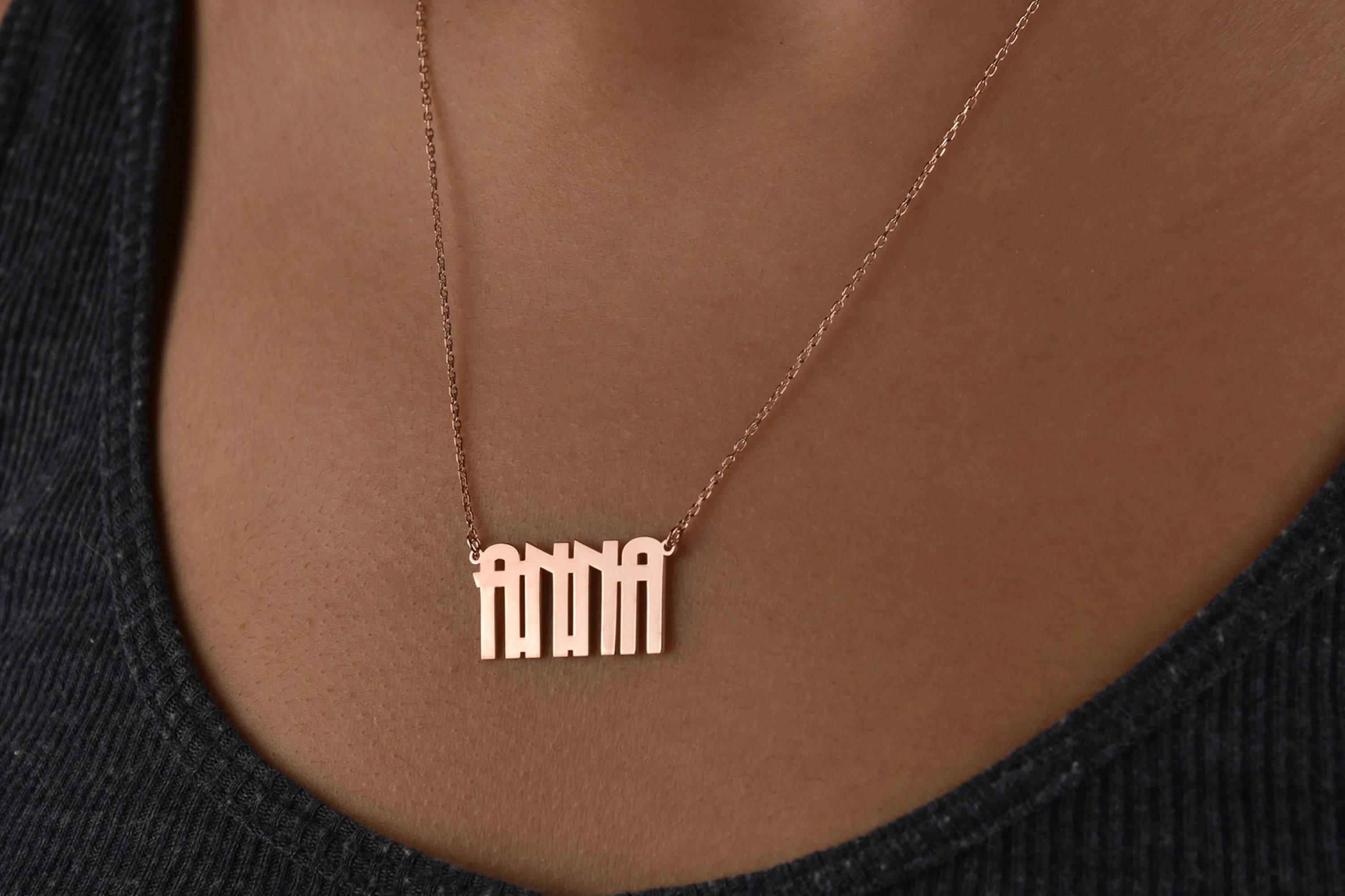 Custom Name Necklace Personalized Engrave Capital Nameplated Choker Bespoke Necklaces For Women Men Stainless Steel Jewelry
