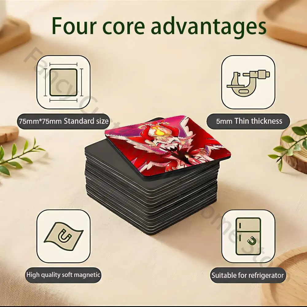 H-Hazbins Abel H-Hotel Portable Fridge Magnet 75x75mm Travel Souvenir Collectibles Kitchen Organizer IP merchandise