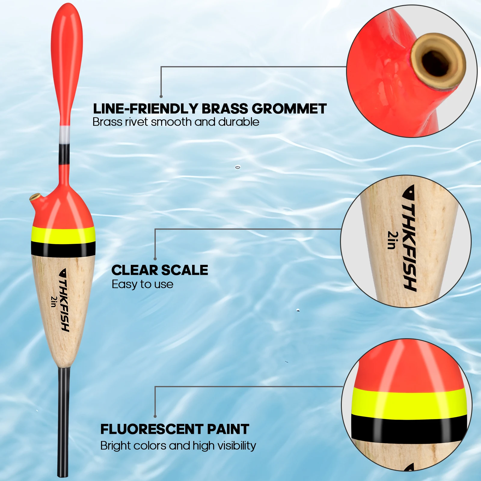 5pcs THKFISH Balsa Wood Slip B - Surf Fishing Equipment 评论和价格