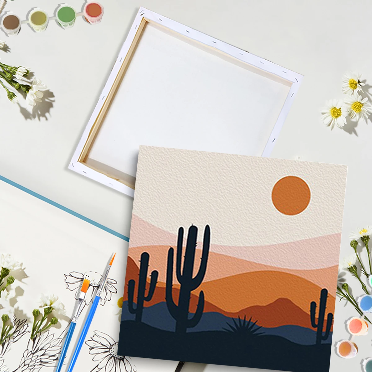 

RUOPOTY Scenery Paint By Numbers Kit For Beginner 20x20cm Framed Picture By Number Kits Drawing Kit Color By Number Home Decor