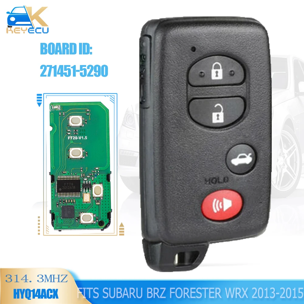 

KEYECU 271451-5290 Smart Remote Key Fob 314.3MHz / 433MHz for Subaru BRZ 2013 Forester 2014 WRX 2015