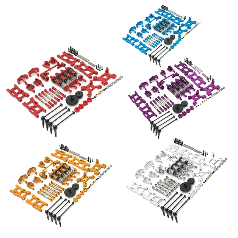 Wltoys에 가장 적합 144001 144002 144010 124017 124019   스윙 암 충격 흡수 장치 업그레이드 수정 키트 RC 자동차 액세서리