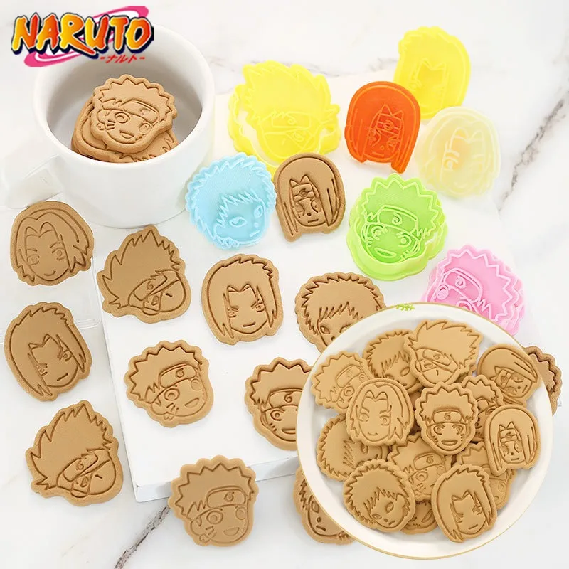 Anime Naruto Cookie Cutters Biscuit Mold DIY Fun Plastic Sandwich Cutter Figure 3D Stereo Pressed Cookie Mould Baking Tools Toys