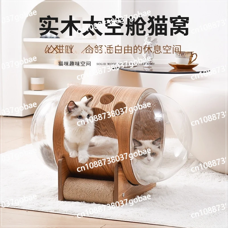 Cat House Transparant Cat Space Capsule Klimrek Nest Acryl