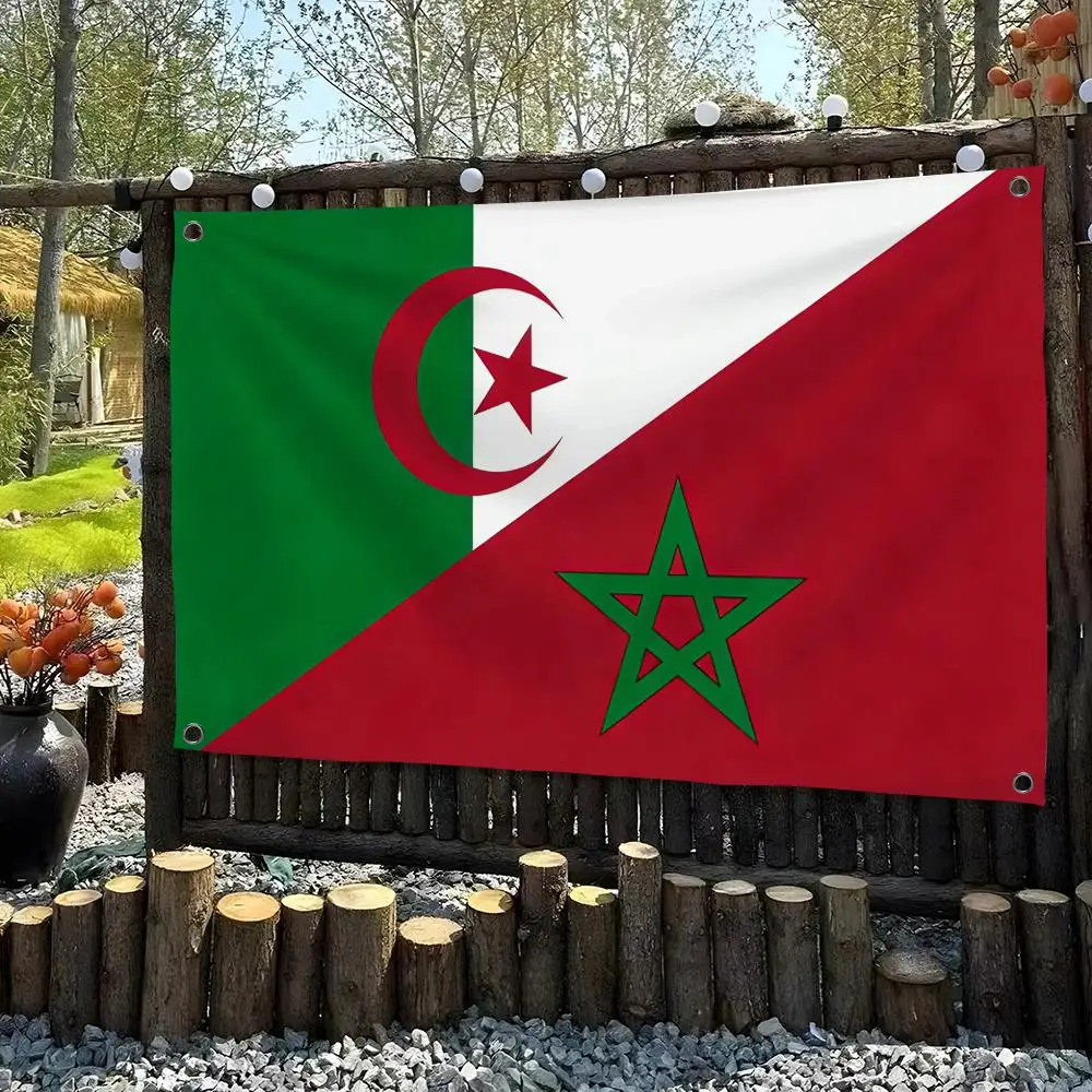 Algeria Morocco Flag Flags Custom Wall Hanging Background Art Banner for Bedroom Home Living Room Outdoor Decor