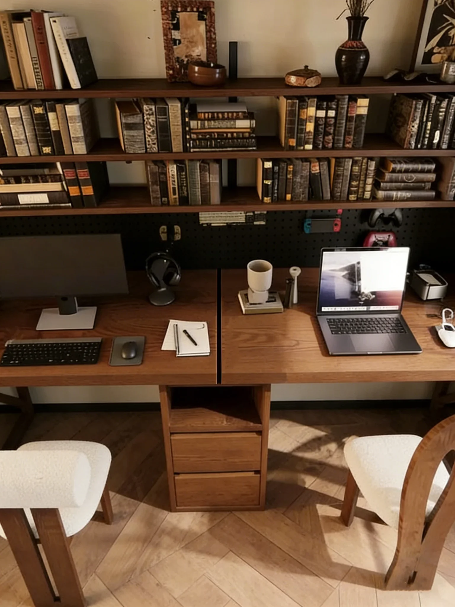Solid wood bookshelf Home computer Desktop table Large board Learning to write Office