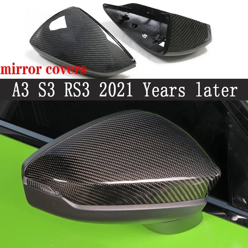 

For audi Series A3 S3 RS3 Upgrade Shells Rearview Cap Carbon fiber rear view mirror case cover Car Accessories Body Kit