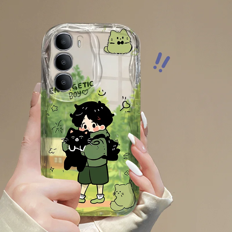 Funda Flexible de TPU para Infinix Hot 60 Pro+ Infinix Hot 60i 4G, Antigolpes, con Diseño de Figura Verde, Protectora Trasera