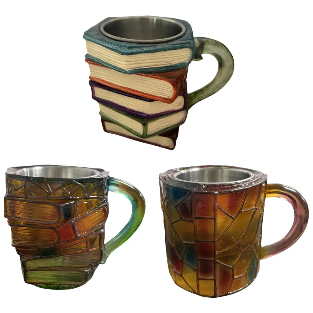 

Painted Book Mug Novelty 3D Painted Books Coffee Mug Creative Drinking Cup Collection Gifts