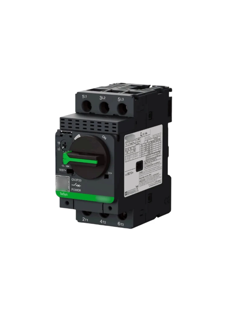 GV2P20  Motor circuit breaker, TeSys Deca, 3P, 13 to 18A, thermal magnetic, screw clamp terminals, rotary handle
