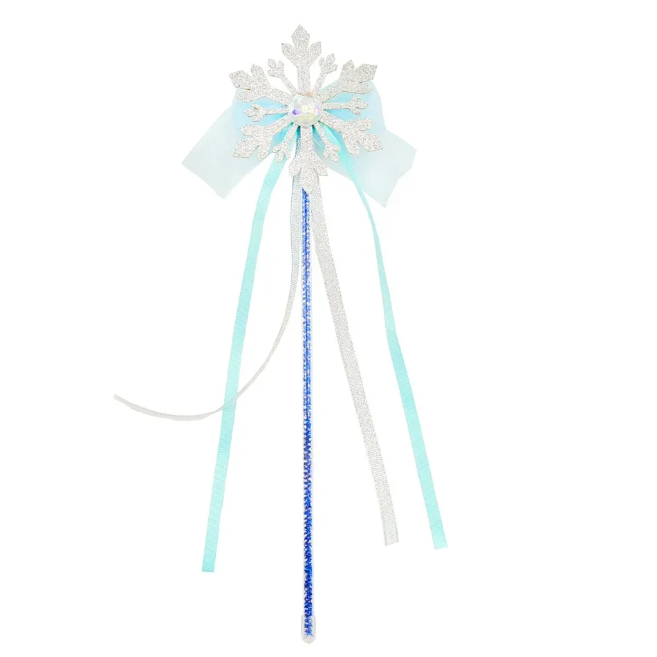 1. Schneeprinzen-Kostüm-Accessoires für Mädchen: Perücke, Krone, Zauberstab, Handschuhe, Schmuck und Handtasche – Set für Halloween-Partys. – Detail 6