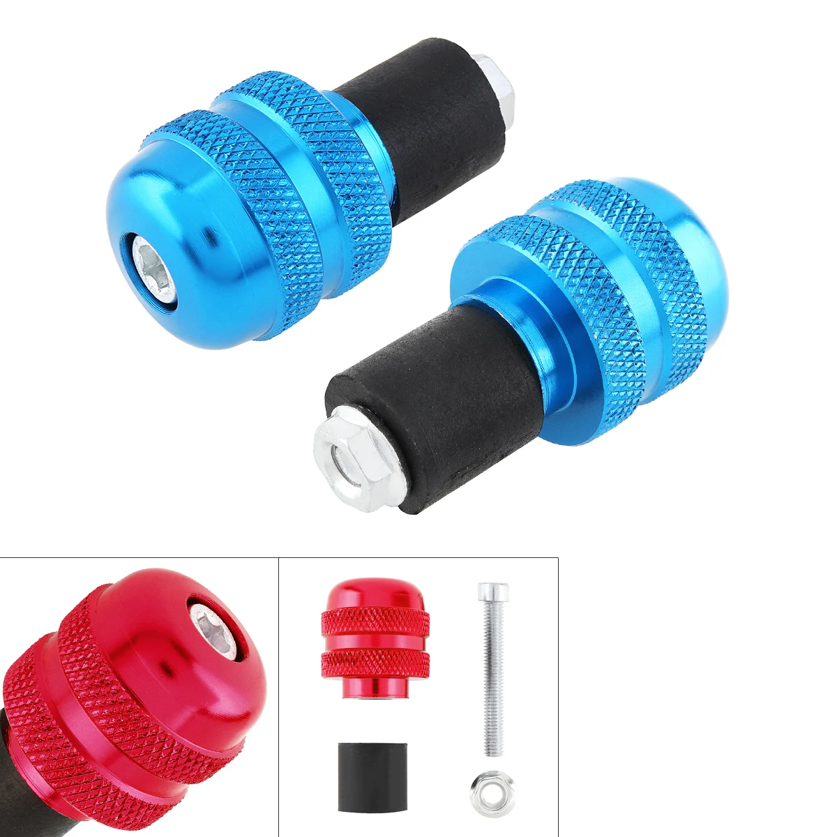 

Blue 2pcs Univeral Anti-Vibration Motorcycle Handlebar Cap for Handlebar in 22mm Diameter Two Color Optional