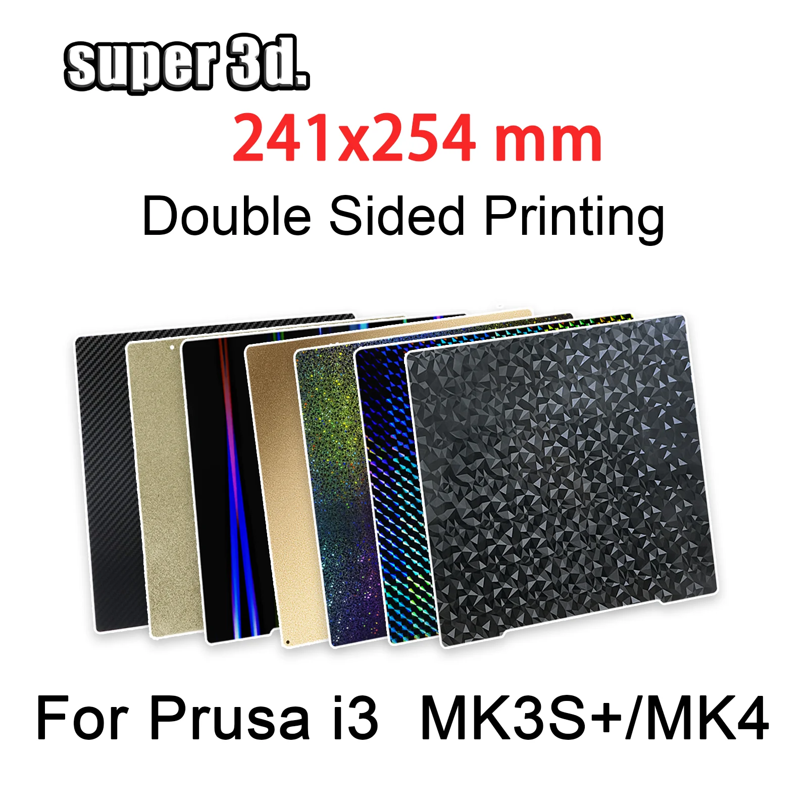 

MK3S PEO Build Plate H1H For Prusa i3 MK2.5S Mk3 Double Sided PEI Spring Steel Sheet PET Carbon for Prusa i3 MK3S+ MK4 Upgrade