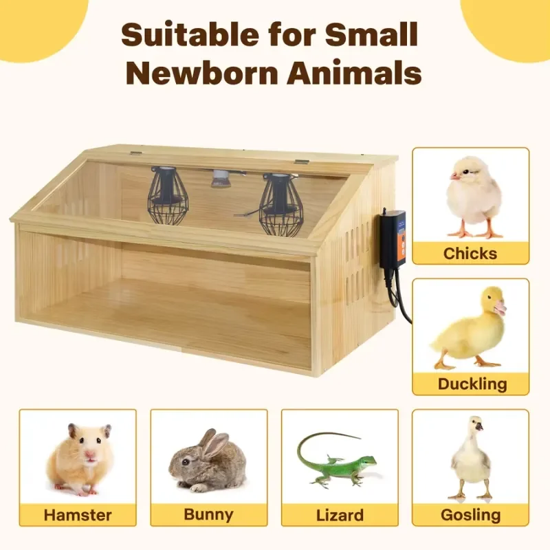 Hot-selling Solid Wood Temperature-controlled Waterproof Windproof Houses Brooder Box for Small Animals