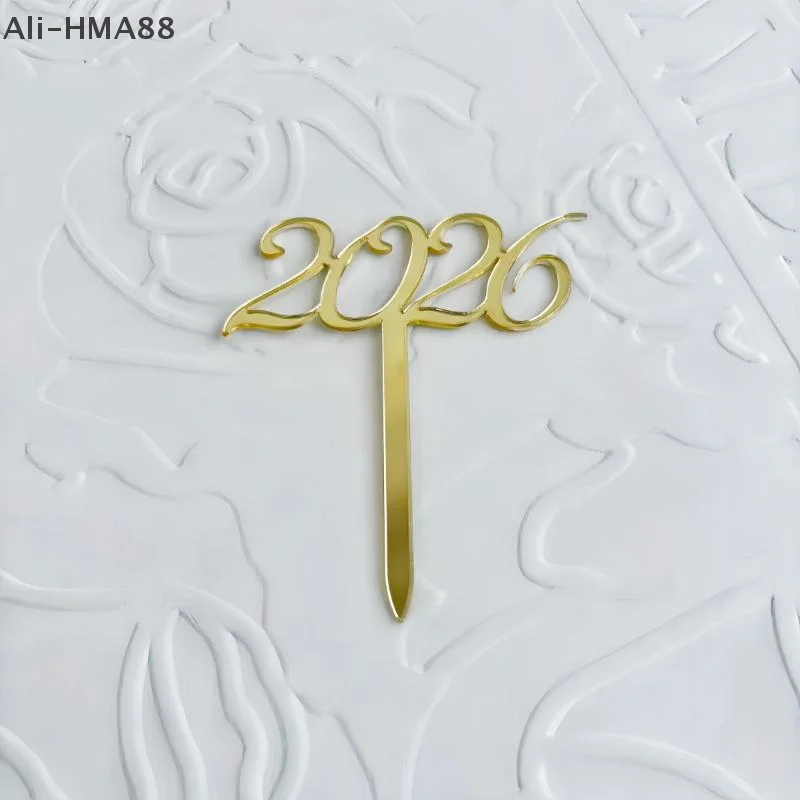 1 قطعة 2026 السنة الجديدة كعكة توبر عيد الميلاد الحلوى كب كيك الاكريليك توبر السنة الجديدة حفلة كعكة الزينة #1