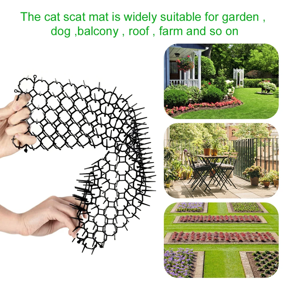 6/10 Pcs Garden Prickle Strip Dig Stop Cat Repellent Deterrent Mat Anti-cat Prickle Strips Keep Cat Away Digging Climbing Spike