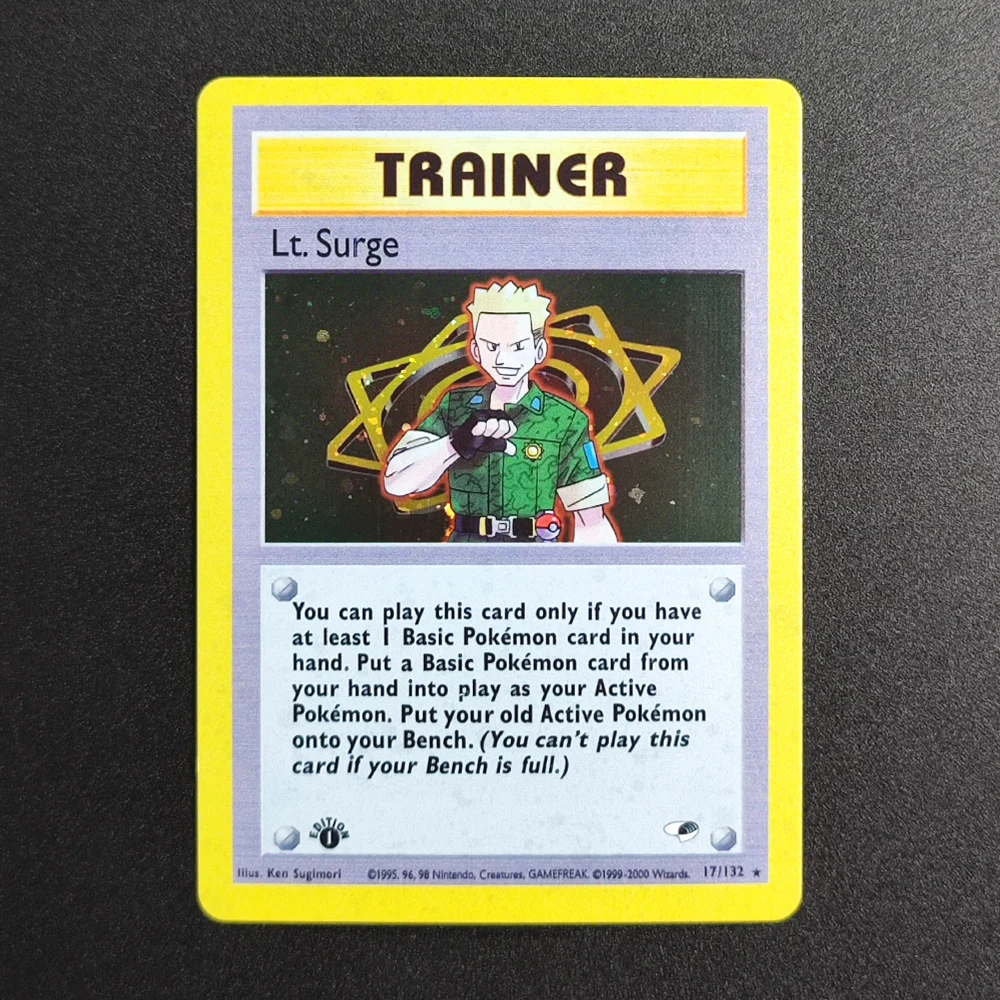 cartao-colecionavel-raro-proxy-pocket-monster-2000-pm-gym-heroes-lt-surge-holo-17-jogo-classico-de-cartas-de-anime