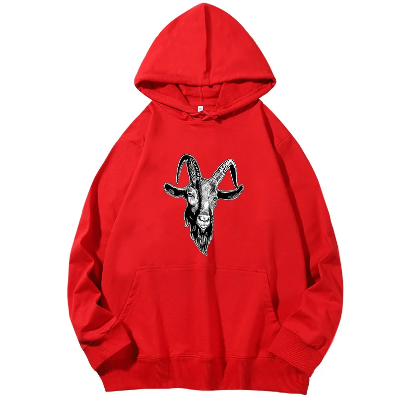 

Witch Satan Goat Devil Fashion Graphic Hooded Sweatshirts Spring Autumn Cotton Hooded Shirt Essentials Hoodie Men's Sportswear