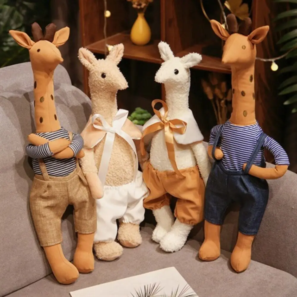 Mofo girafa brinquedo de pelúcia coleção interativa animal de pelúcia girafa boneca confortável artesanal crianças recheado alpaca boneca