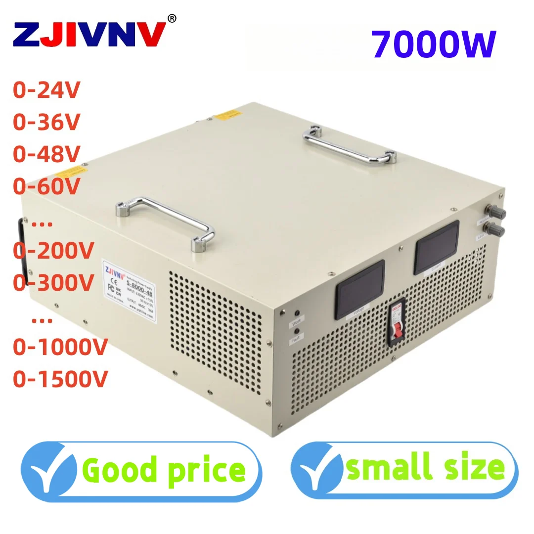 7000W Output current voltage adjustable Switching power supply AC-DC 24/36V/48/100/200/300/1000/2000V  small size high voltage