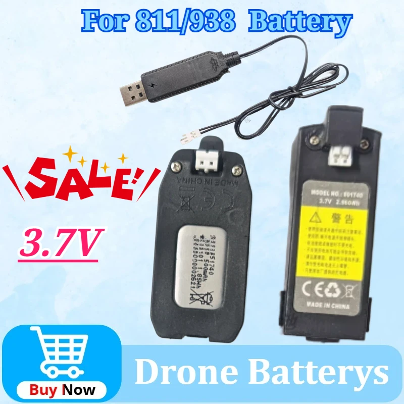 

3.7V for 811/938 Small Mini Student RC Airplane High Capacity Long Endurance Lithium Battery Charging Cable Accessories
