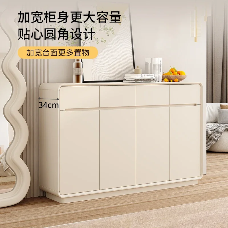 

2024 new popular home cream style shoe cabinet floor-to-ceiling at the door of the home integrated wall locker