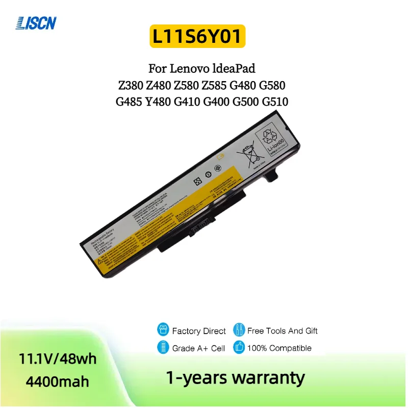 

L11S6Y01 Laptop Battery For Lenovo G480 G485 G510 G580 G585 Y480 Y485 Y580 Z380 Z480 Z580 ThinkPad E430 E530 45N1043 L11L6Y01