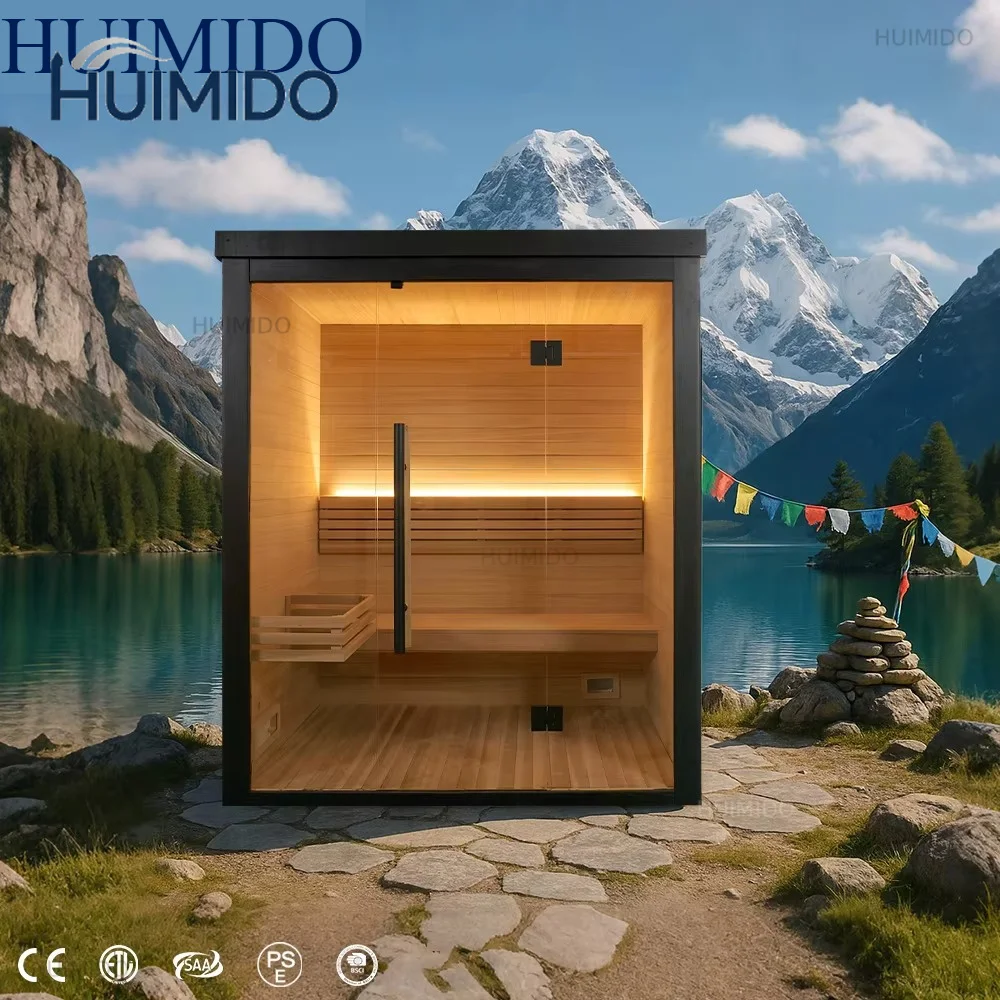 Indoor and outdoor sauna, home sauna, black modern fashion design, factory wholesale, customizable wood