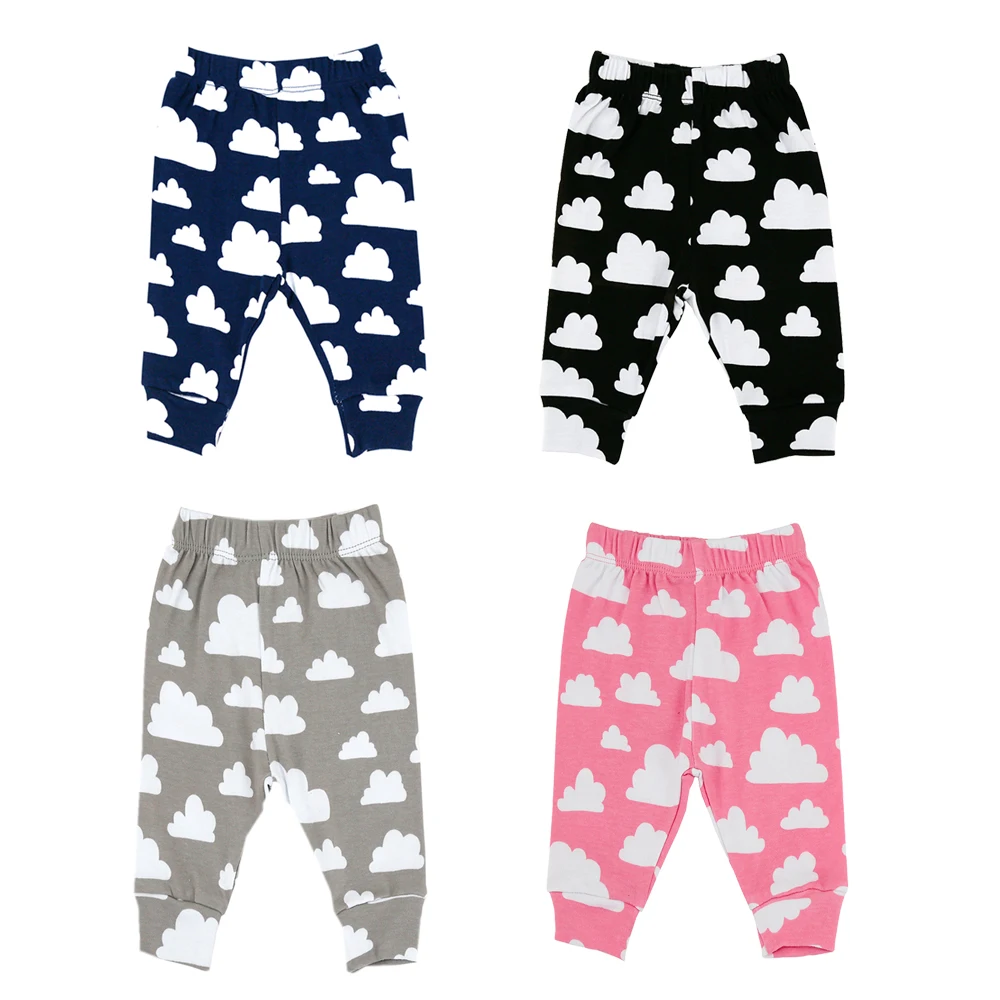 100% Cotton Soft Baby Pants Clound Printing Newborn Boys Trousers Kids Clothing Baby Girls Pink Pants