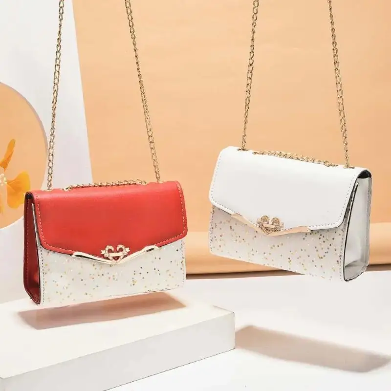 Koreanische Version Damen-Umhängetasche mit Pailletten und Kettenriemen, Handytasche – Detail 7