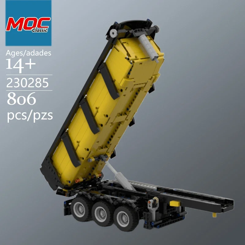 New Design MOC 1:21 Scale Dump Trailer Matching Mack Anthem Technic Model  - Trendy Educational Toy  - Top Choice Holiday Gifts