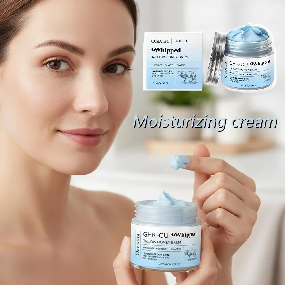 Copper Peptides GHK-Cu Beef Tallow Copper Peptide Face Cream 4% Peptides for Skin Firmness Deep Hydration Daily Facial Moistur