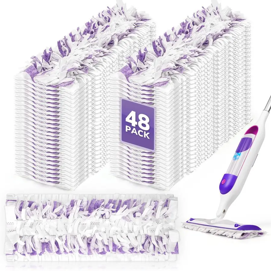 

U 48 Pack Disposable Power Mop Pads Refills for Swiffer Power Mop, Unscented 14Layer Thickened MultiSurface Replacement Mopping