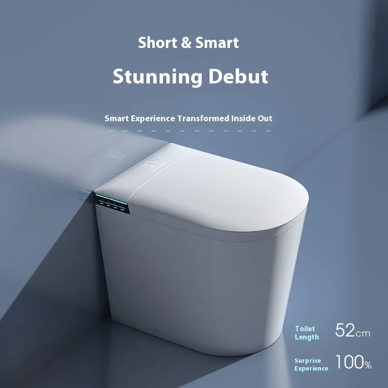 Small Size Intelligent Smart Toilet Floor Mounted Sanitary Ware Save Space Automatic Ceramic P-Trap Remote Control Water S-Trap